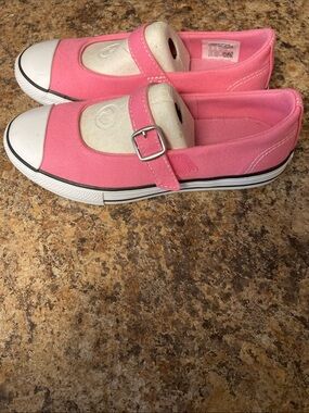 Kids Pink Canvas Mary Jane Sneakers